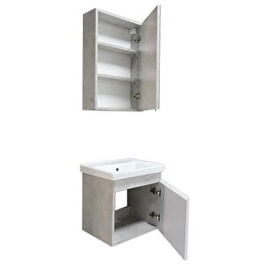 Alfa 50 Cm Banyo Dolabi Retro Taş - Beyaz