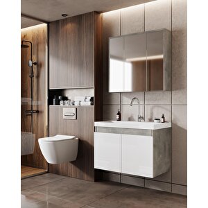 Alfa 80 Banyo Dolabi Retro Taş-beyaz Demonte