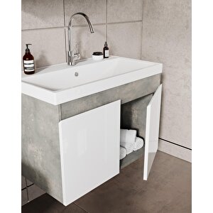 Alfa 80 Banyo Dolabi Retro Taş-beyaz Demonte
