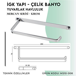İgk Yapi - Çelik Banyo Mercan Kare Havluluk (ms10-008)