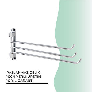İgk Yapi - Çelik Banyo Mercan Üçlü Döner Havluluk (ms10-020)