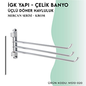 İgk Yapi - Çelik Banyo Mercan Üçlü Döner Havluluk (ms10-020)