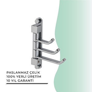İgk Yapi - Çelik Banyo Mercan Üçlü Döner Kısa Havluluk (ms10-018)