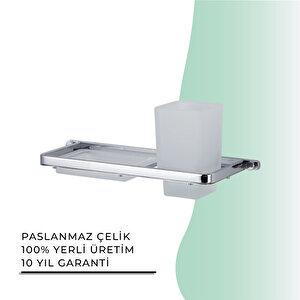İgk Yapi - Çelik Banyo Mercan Montajlı Sabunluk-diş Fırçalık (ms10-070)