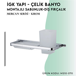 İgk Yapi - Çelik Banyo Mercan Montajlı Sabunluk-diş Fırçalık (ms10-070)