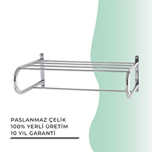 İgk Yapi - Çelik Banyo Mercan Lamalı Raf Havluluk 50cm (ms10-058)