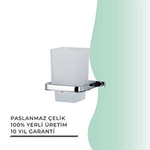 İgk Yapi - Çelik Banyo Mercan Montajlı Diş Fırçalık (ms10-069)