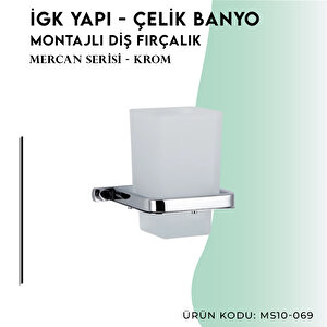 İgk Yapi - Çelik Banyo Mercan Montajlı Diş Fırçalık (ms10-069)
