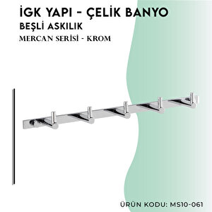 İgk Yapi - Çelik Banyo Mercan Beşli Askılık (ms10-061)