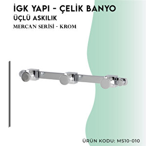 İgk Yapi - Çelik Banyo Mercan Üçlü Askılık (ms10-010)