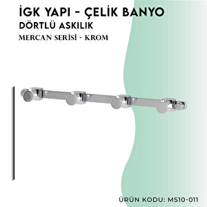 İgk Yapi - Çelik Banyo Mercan Dörtlü Askılık (ms10-011)