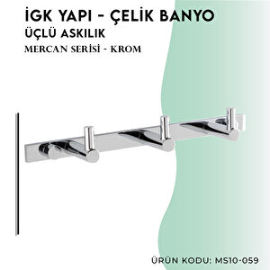 İgk Yapi - Çelik Banyo Mercan Üçlü Askılık (ms10-059)