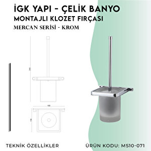İgk Yapi - Çelik Banyo Mercan Montajlı Klozet Fırçası (ms10-071)