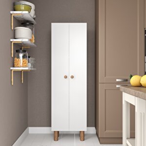 Bohem 2 Kapak 6 Raflı Çok Amaçlı Dolap - Beyaz