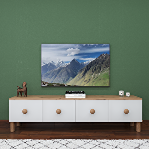 Bohem 4 Kapaklı Tv Sehpası Atlantik Çam / Beyaz