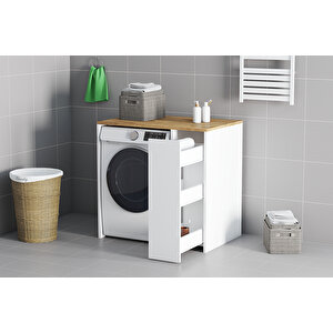 İlkay Çekmeceli̇ Banyo Dolabi - Atlanti̇k Çam / Beyaz