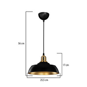 Arya Tekli Avize Siyah/gold