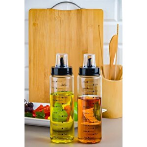2 Adet Borosilikat Cam 500ml Damlatmaz Yağdanlık,(isiya Dayanikli Akilli Yağlik)