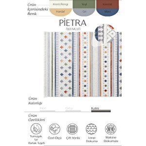 Pietra 7801 Multi Bukle Salon Halısı Yumuşak Çocuk Halısı Koridor Halısı Kesme Halı Yolluk 120x500 cm