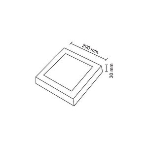 Hl-3218 18 Watt Sıva Üstü Kare Led Panel - 18w Kare Panel Beyaz