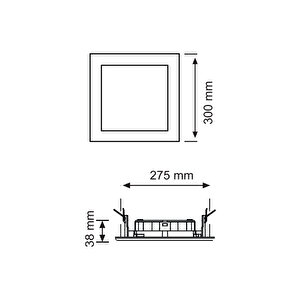 Hl-3124 24 Watt Sıva Altı Kare Led Panel - 24w Kare Panel Beyaz