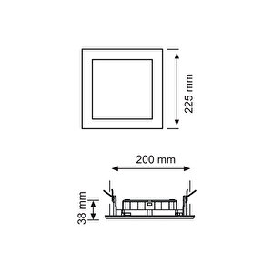 Hl-3118 18 Watt Sıva Altı Kare Led Panel - 18w Kare Panel Beyaz