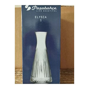 Elysia Karaf Cam Silindir Vazo Elsi 26 Cm Bambu Kuru Cicekler