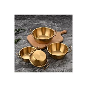 1 Adet Çelik Gold Mini Sunum Sahan (12 Cm)
