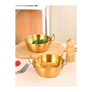 1 Adet Çelik Gold Mini Sunum Sahan (10 Cm)