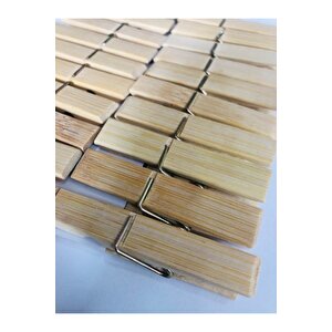 40 Adet - Bambu Mandal, Ahşap Mandal, Tahta Mandal - Çamaşır Mandalı