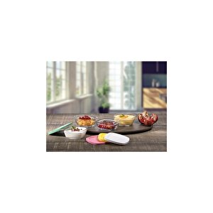 Saklama Pudding Kabı Renkli Plastik Kapak 4'lü Fma07093