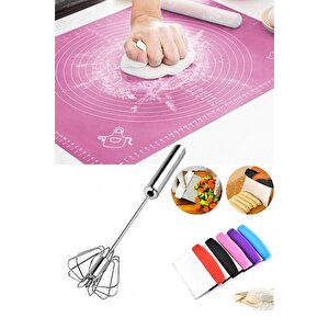 Hamur Pasta Börek Seti; Hamur Matı, Otomatik Çırpıcı, Hamur Spatulası, Un Şeker Elek