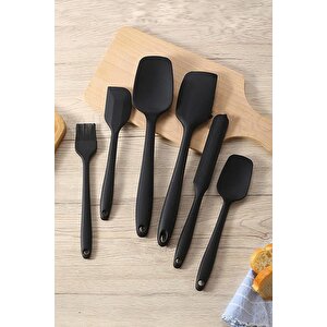 6lı Takım Yanmaz Yapışmaz Mutfak Pasta Slikon Yumurta Fırçası Kaşık Bıçak Spatula Seti