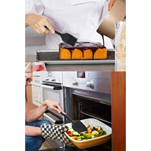 6lı Takım Yanmaz Yapışmaz Mutfak Pasta Slikon Yumurta Fırçası Kaşık Bıçak Spatula Seti