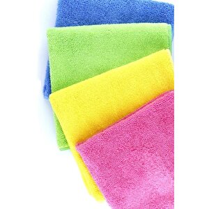 Süper Emici 40x40cm 4lü Mikrofiber Kurulama Bezi - Renkli
