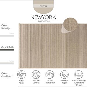 Cool Halı Newyork 3102 Vizon Yumuşak Tuşeli Halı Kilim Salon Kesme Yolluk Dokuma Makine Halısı