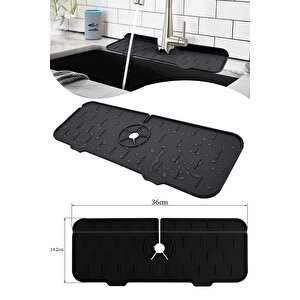 Gri Su Tutucu Musluk Matı Mutfak Ve Banyo Için Koruyucu Mat