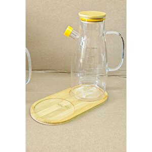 1 Adet Oval 2 Gözlü Bambu Sıvı Sabun Yağdanlık Altlığı, Sunum Tepsisi 24x12 Cm