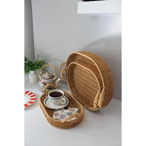 Hasır Tepsi Oval 3'lü