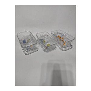 Tereyağlık.3 Lü (3 Adet) Iki Bölmeli Cam Tereyağlık-kahvaltılık Saklama Kabı