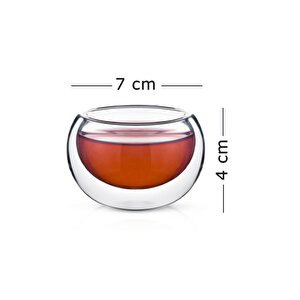 Çift Cidarlı Sosluk 35 Ml 6 Adet | 6'lı Borosilikat Cam Sos Çerez Mini Kase Seti