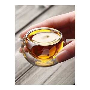 Çift Cidarlı Sosluk 35 Ml 6 Adet | 6'lı Borosilikat Cam Sos Çerez Mini Kase Seti
