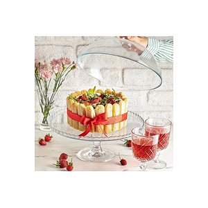 Patisserie Sade Ayaklı Kapaklı Kek Fanusu