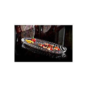 Glass Cam Kayık Tabak Sunumluk 40 Cm 2 Adet