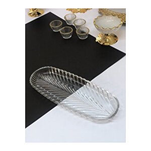Cam Kayık Tabak Sunumluk 33 Cm Sunum Tabağı