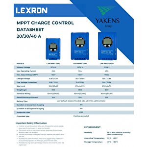 20A Amper Mppt 12/24V Şarj Kontrol Cihazı Solar Regülatör Lexron