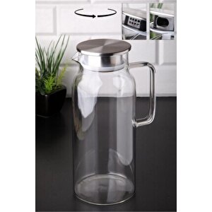 Termisil Cam Paslanmaz Çelik Kapaklı Sürahi 2 Litre