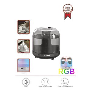 Torima X5 Siyah Humidifier Hava Nemlendirici Aroma Terapili Buhar Makinesi