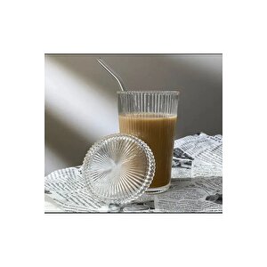 2 Adet  Mika Kapak Ve Pipetli Origami Şekilli Bardak Kahve Sunum Bardağı