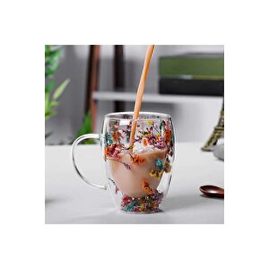 Çiçekli Bardak Boraksilat 250 Ml Isıya Dayanıklı 3 Lü Set